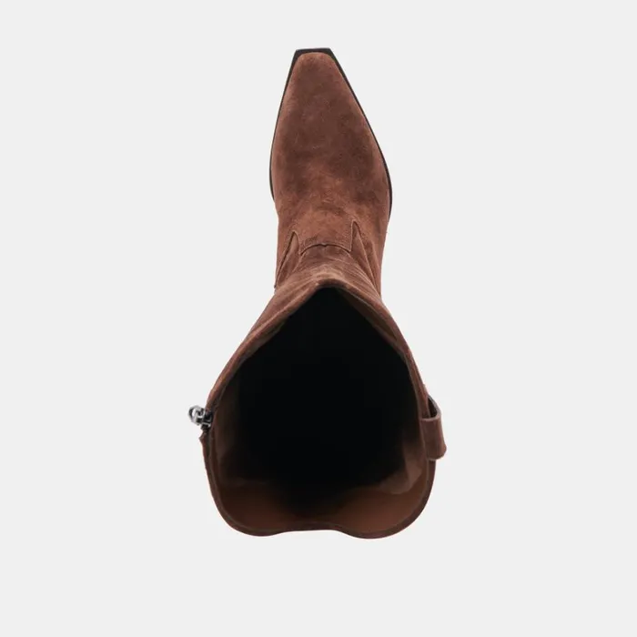Boots and Booties Women Dolce Vita Ariana Wide Calf Boots Dk Brown Suede