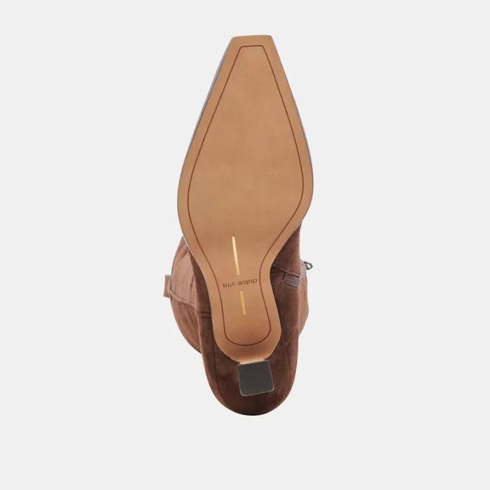 Boots and Booties Women Dolce Vita Ariana Wide Calf Boots Dk Brown Suede