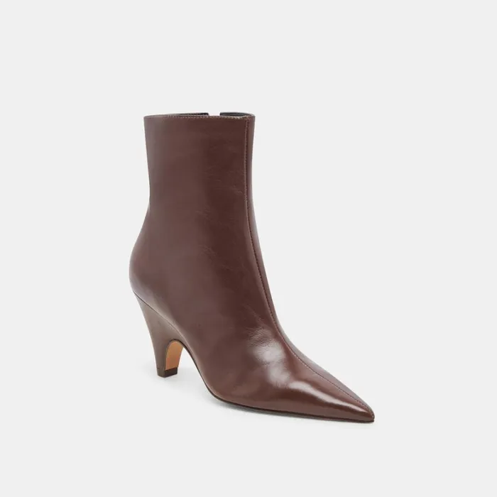 Boots and Booties Women Dolce Vita Calico Booties Mahogany Leather