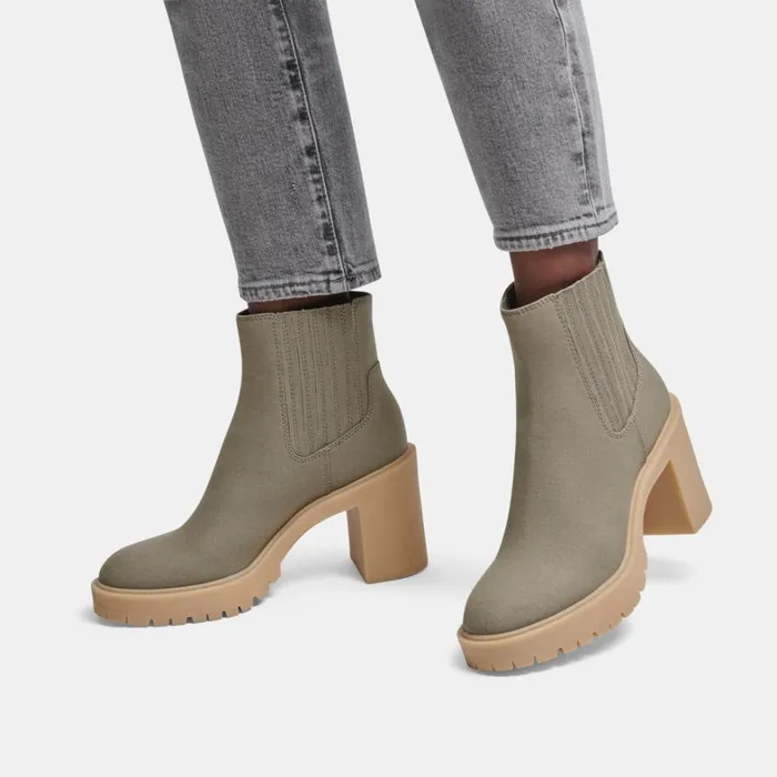 Boots and Booties Women Dolce Vita Caster Booties Sage Canvas