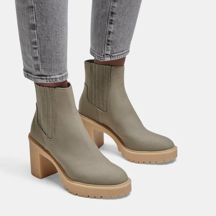 Boots and Booties Women Dolce Vita Caster Booties Sage Canvas