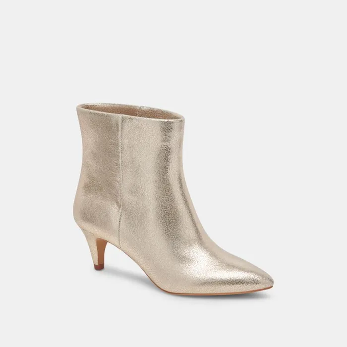 Boots and Booties Women Dolce Vita Dee Wide Booties Platinum Distressed Leather