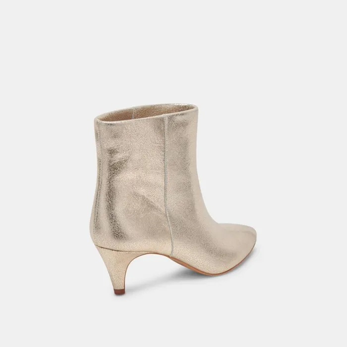 Boots and Booties Women Dolce Vita Dee Wide Booties Platinum Distressed Leather