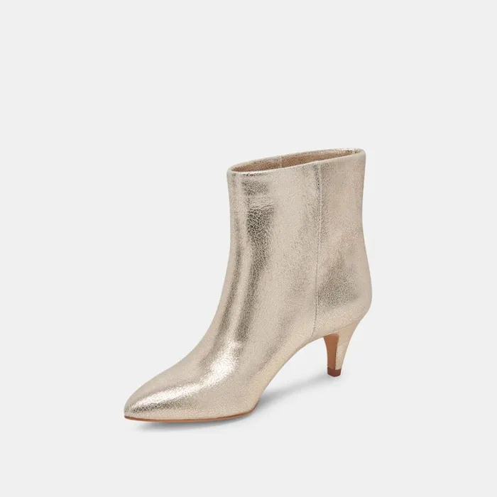 Boots and Booties Women Dolce Vita Dee Wide Booties Platinum Distressed Leather