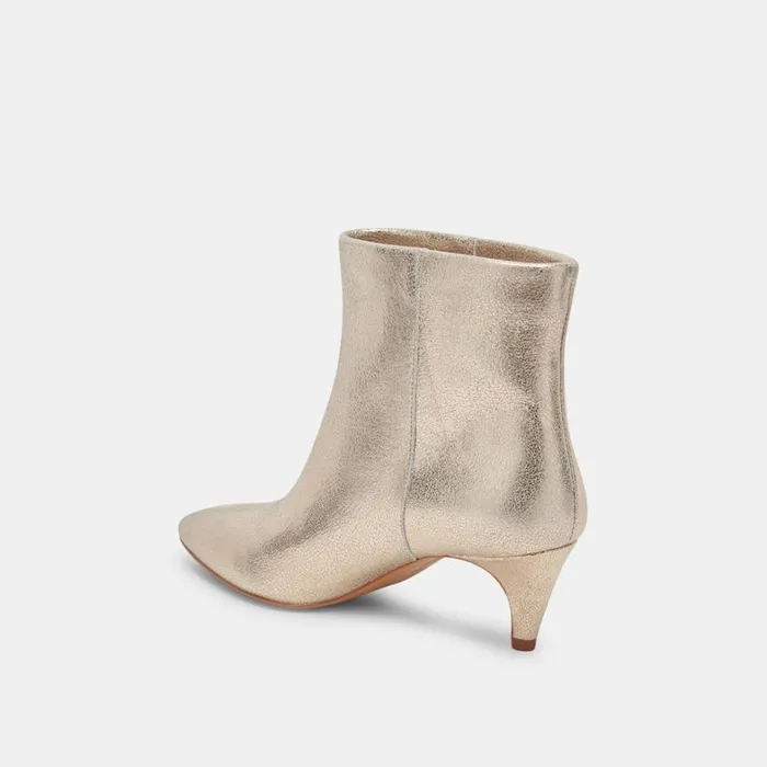 Boots and Booties Women Dolce Vita Dee Wide Booties Platinum Distressed Leather