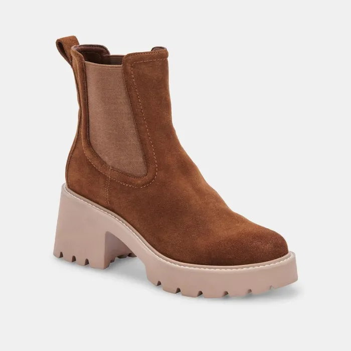 Boots and Booties Women Dolce Vita Hawk H20 Wide Booties Dk Brown Suede Dk Brown Suede H2o