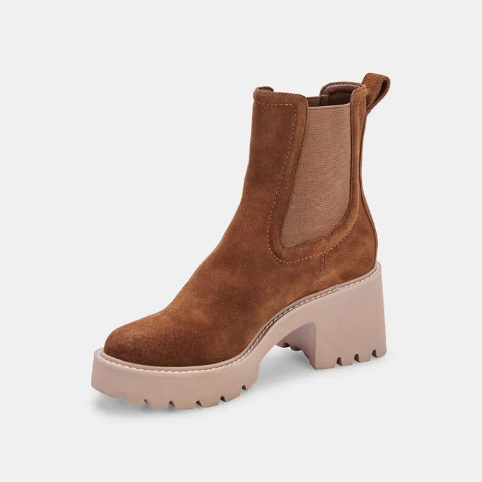 Boots and Booties Women Dolce Vita Hawk H20 Wide Booties Dk Brown Suede Dk Brown Suede H2o