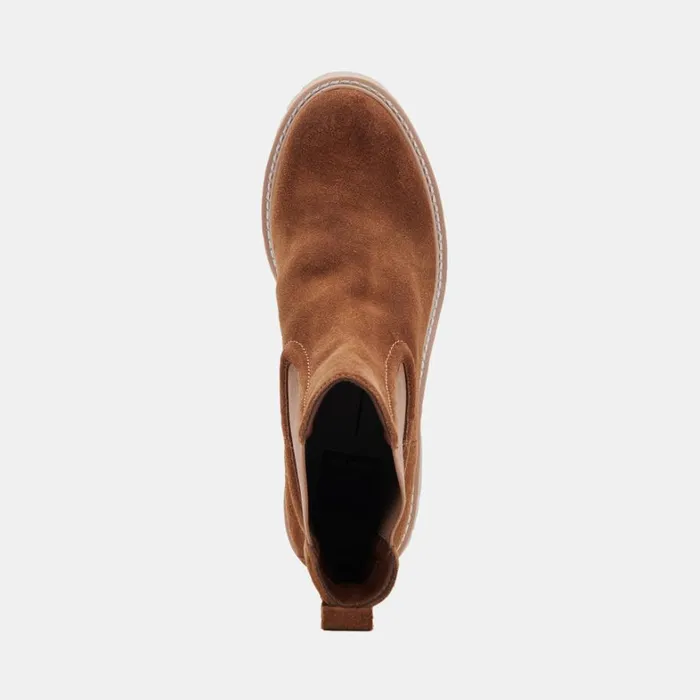 Boots and Booties Women Dolce Vita Hawk H20 Wide Booties Dk Brown Suede Dk Brown Suede H2o