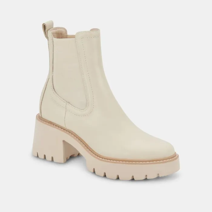 Boots and Booties Women Dolce Vita Hawk H20 Wide Booties Ivory Leather Ivory Leather H2o