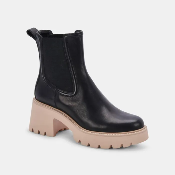 Boots and Booties Women Dolce Vita Hawk H2O Booties Black Leather Black Leather H2o