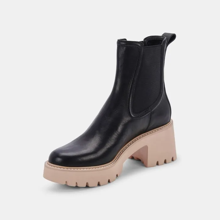 Boots and Booties Women Dolce Vita Hawk H2O Booties Black Leather Black Leather H2o