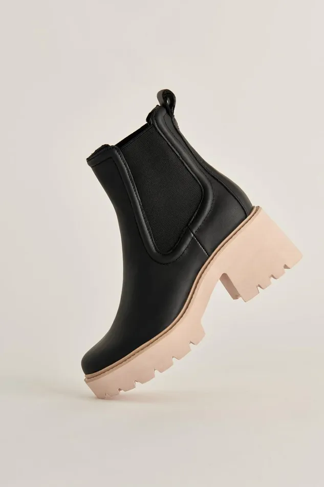Boots and Booties Women Dolce Vita Hawk H2O Booties Black Leather Black Leather H2o