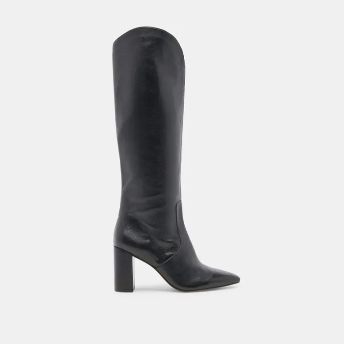 Boots and Booties Women Dolce Vita Nedi Wide Calf Boots Black Leather