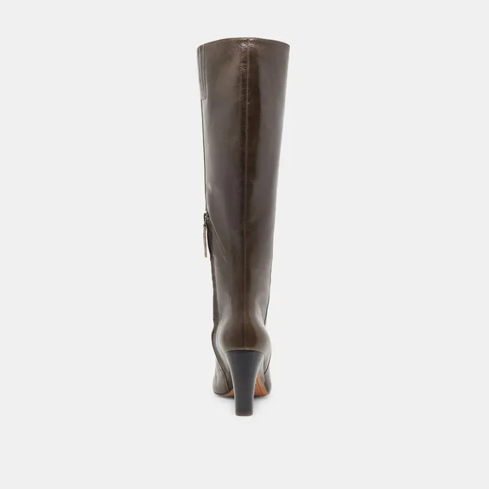 Boots and Booties Women Dolce Vita Nelas Wide Calf Boots Dark Olive Leather