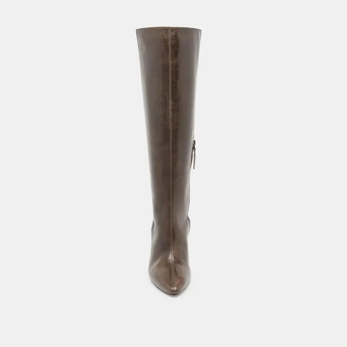 Boots and Booties Women Dolce Vita Nelas Wide Calf Boots Dark Olive Leather