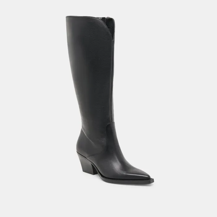 Boots and Booties Women Dolce Vita Raj Wide Calf Boots Black Leather