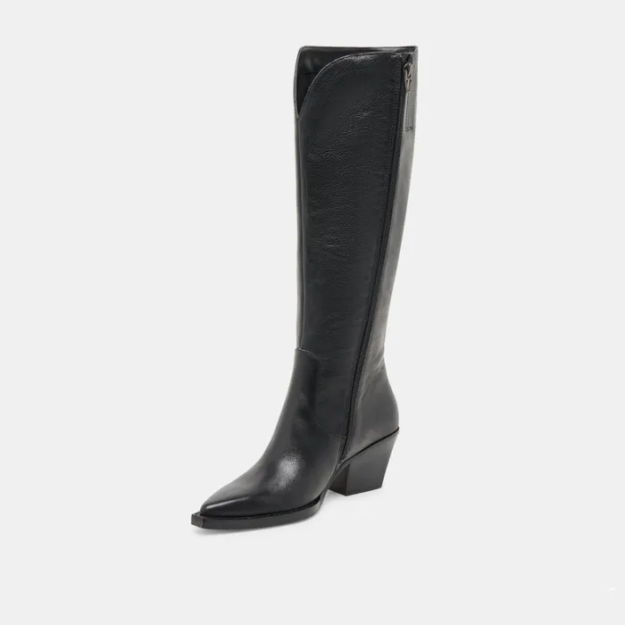 Boots and Booties Women Dolce Vita Raj Wide Calf Boots Black Leather