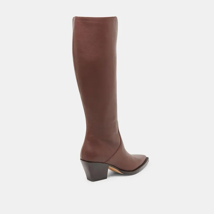 Boots and Booties Women Dolce Vita Raj Wide Calf Boots Chocolate Leather
