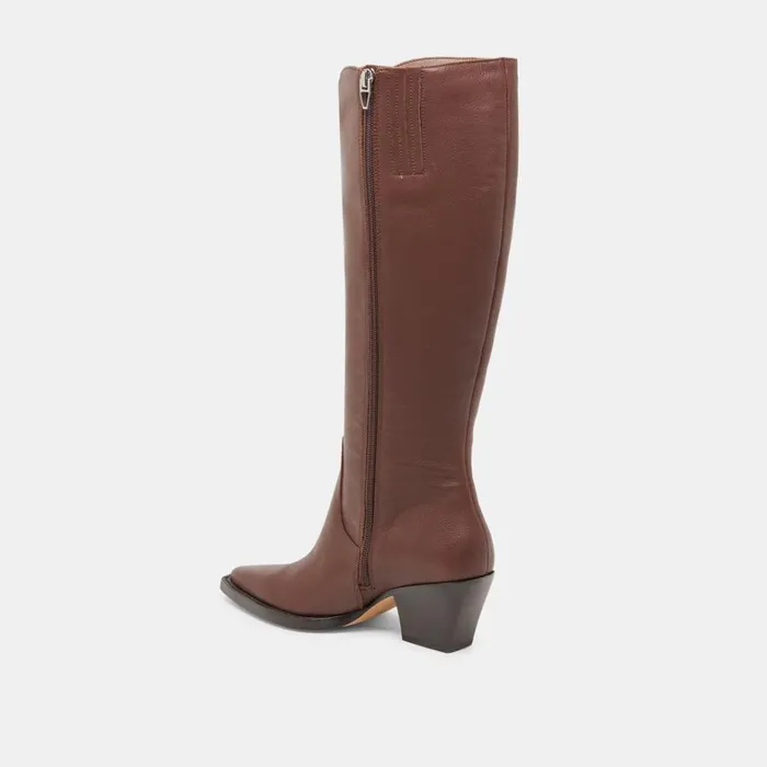 Boots and Booties Women Dolce Vita Raj Wide Calf Boots Chocolate Leather