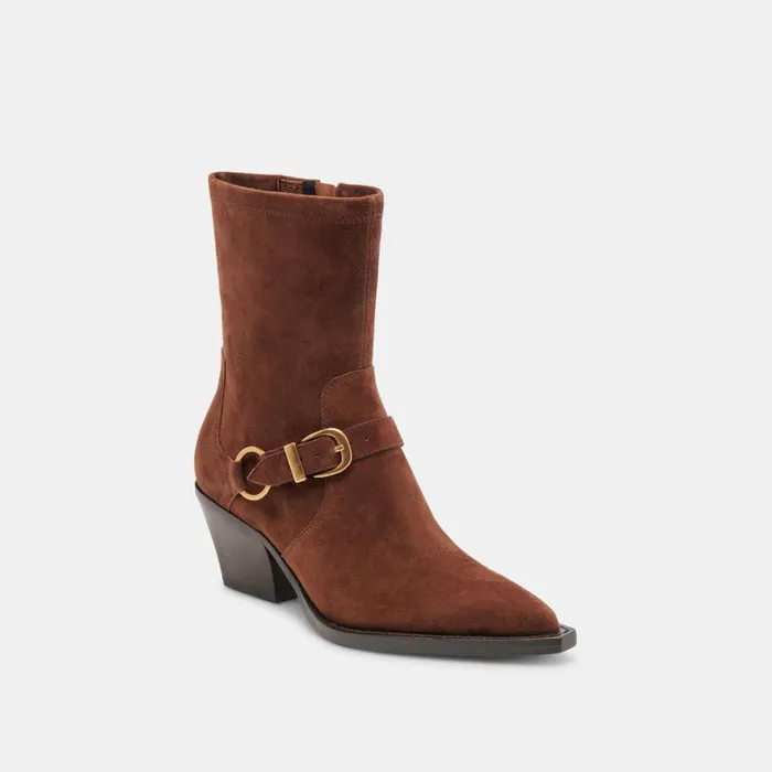 Boots and Booties Women Dolce Vita Rave Wide Calf Boots Dk Brown Suede