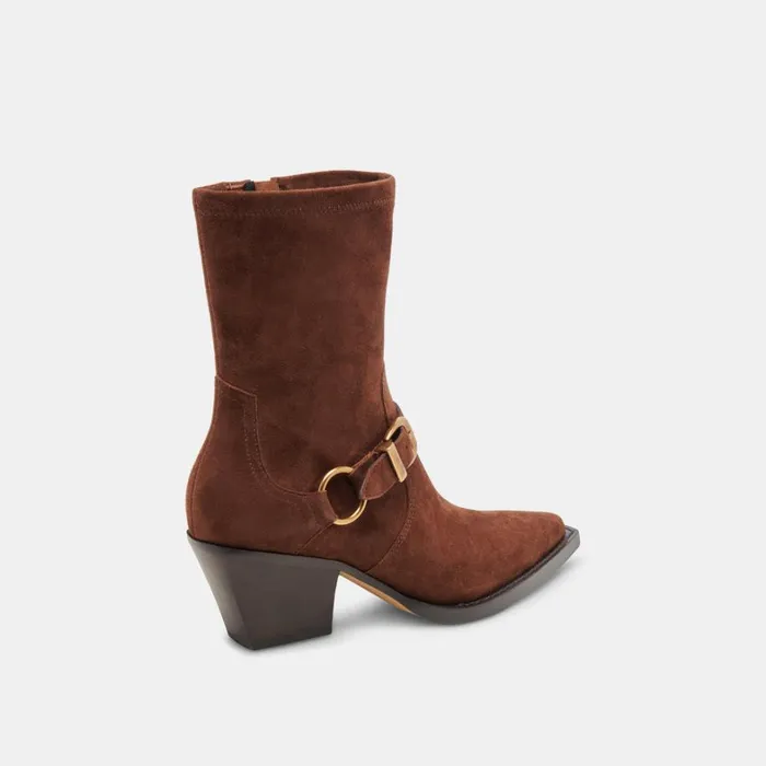 Boots and Booties Women Dolce Vita Rave Wide Calf Boots Dk Brown Suede