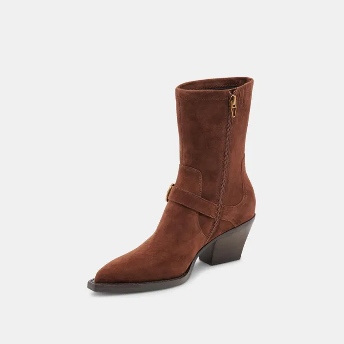 Boots and Booties Women Dolce Vita Rave Wide Calf Boots Dk Brown Suede