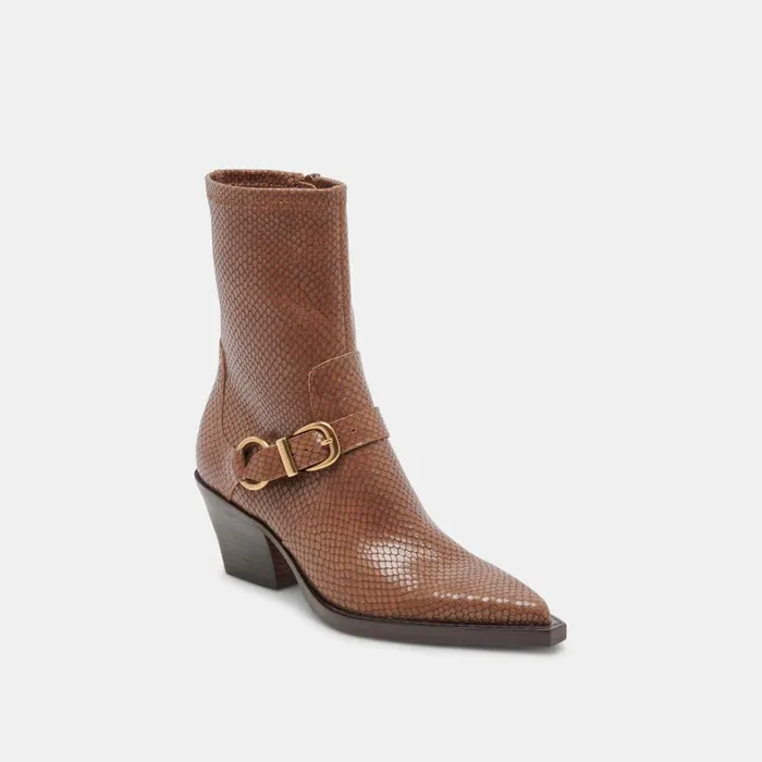 Boots and Booties Women Dolce Vita Rave Wide Calf Boots Saddle Embossed Leather