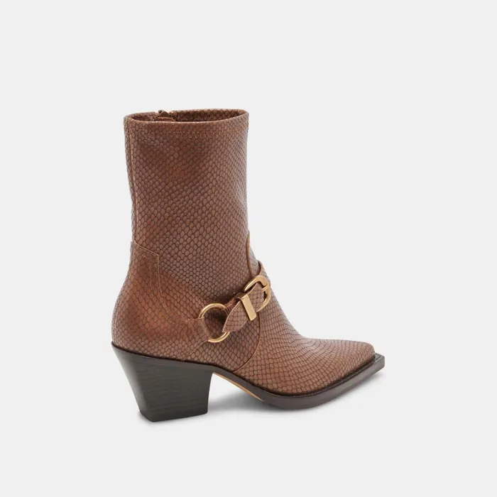 Boots and Booties Women Dolce Vita Rave Wide Calf Boots Saddle Embossed Leather