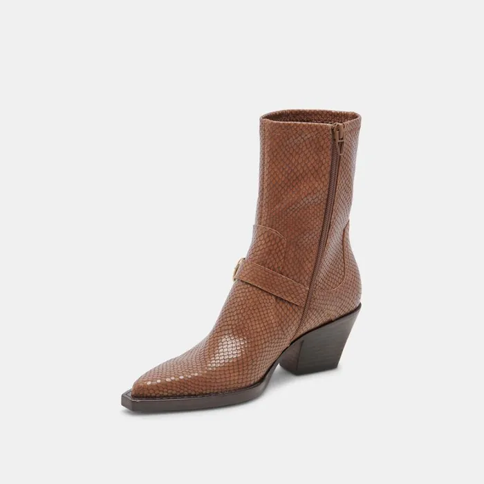 Boots and Booties Women Dolce Vita Rave Wide Calf Boots Saddle Embossed Leather