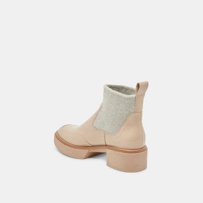 Boots and Booties Women Dolce Vita Saline H2O Wide Booties Dune Crinkle Patent