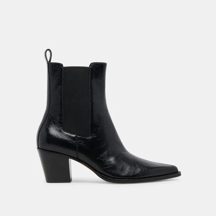 Boots and Booties Women Dolce Vita Shadie H2O Booties Midnight Crinkle Patent