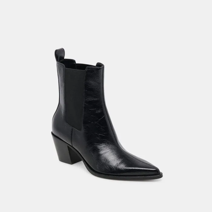 Boots and Booties Women Dolce Vita Shadie H2O Booties Midnight Crinkle Patent