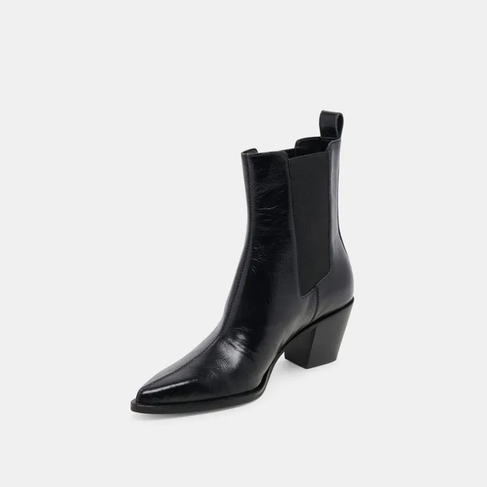 Boots and Booties Women Dolce Vita Shadie H2O Booties Midnight Crinkle Patent