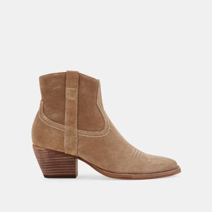 Boots and Booties Women Dolce Vita Silma Booties Truffle Suede