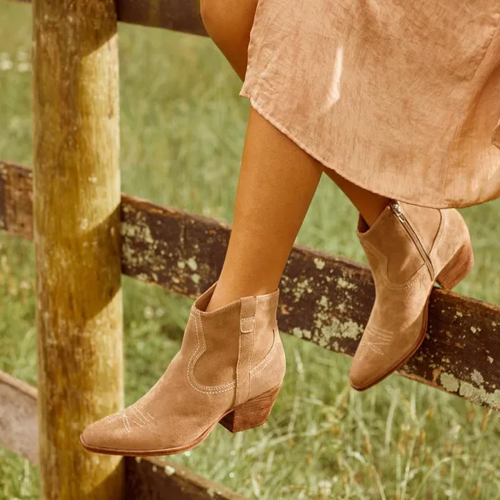 Boots and Booties Women Dolce Vita Silma Booties Truffle Suede