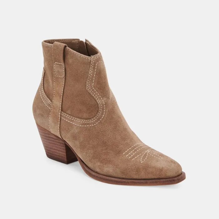 Boots and Booties Women Dolce Vita Silma Booties Truffle Suede