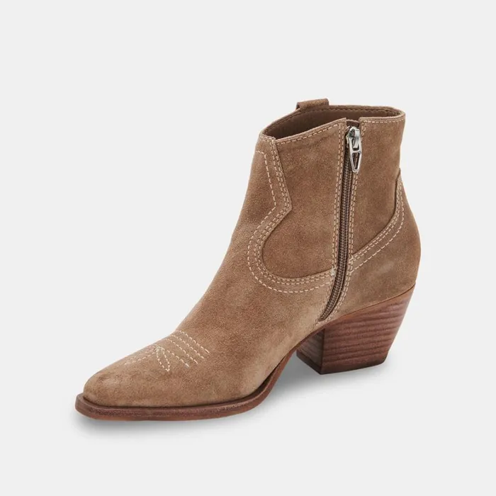 Boots and Booties Women Dolce Vita Silma Booties Truffle Suede