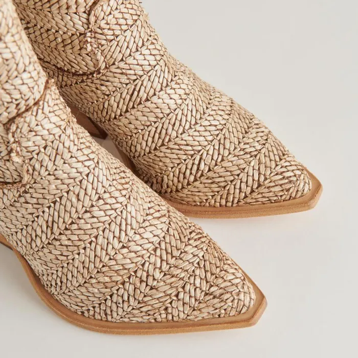 Boots and Booties Women Dolce Vita Texin Booties Brown Multi Raffia