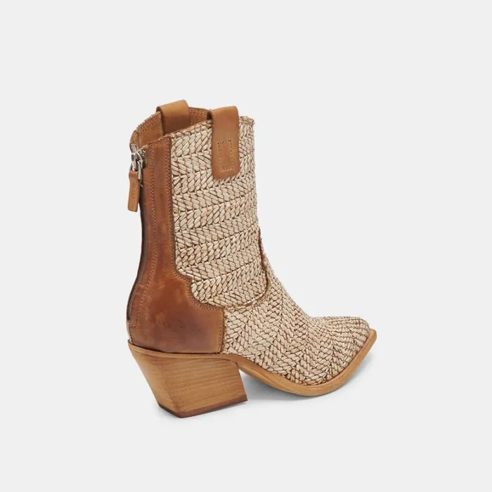 Boots and Booties Women Dolce Vita Texin Booties Brown Multi Raffia