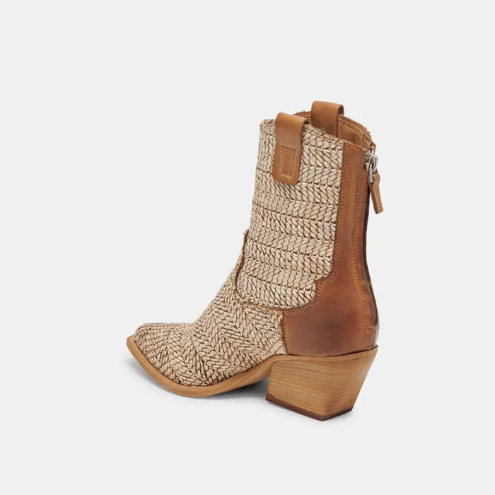 Boots and Booties Women Dolce Vita Texin Booties Brown Multi Raffia