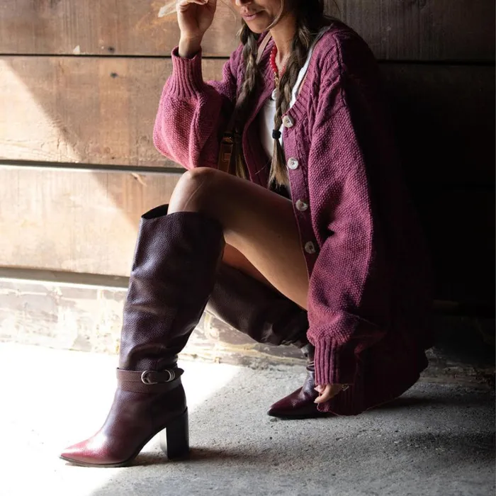 Boots and Booties Women Dolce Vita Tyrone Boots Cranberry Leather