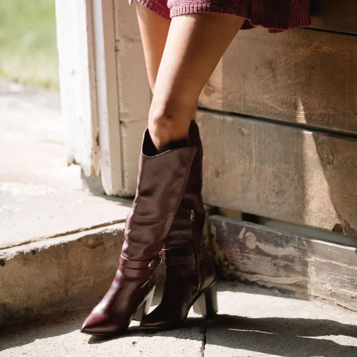 Boots and Booties Women Dolce Vita Tyrone Boots Cranberry Leather