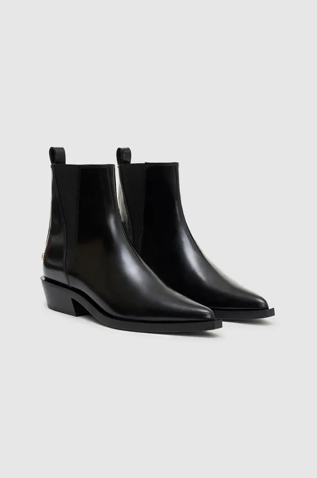 Boots Women ANINE BING Bekah Flat Boots 8211 HighShine Black