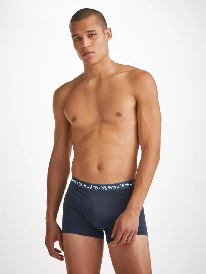 Boxer Briefs Men Derek Rose Boxer Briefs Band 62 Pima Cotton Stretch Navy
