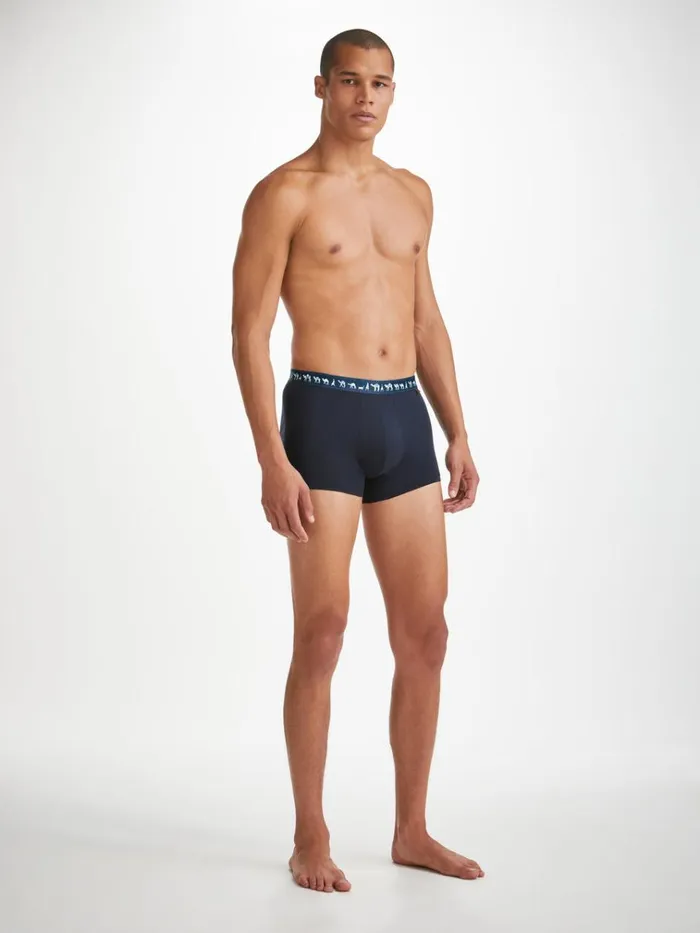 Boxer Briefs Men Derek Rose Boxer Briefs Band 62 Pima Cotton Stretch Navy