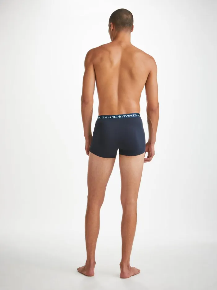Boxer Briefs Men Derek Rose Boxer Briefs Band 62 Pima Cotton Stretch Navy