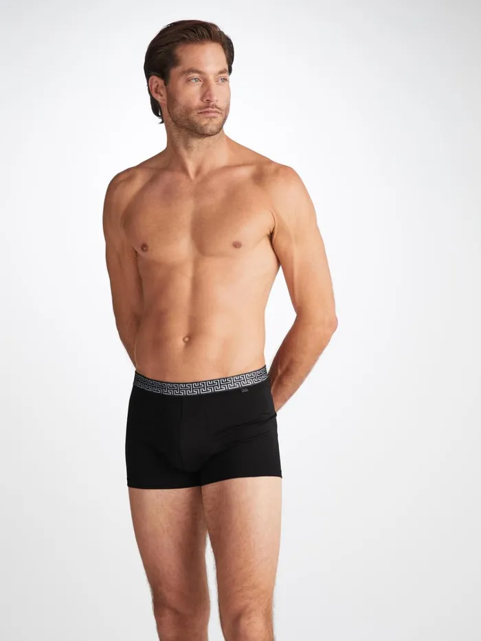 Boxer Briefs Men Derek Rose Boxer Briefs Band 63 Pima Cotton Stretch Black