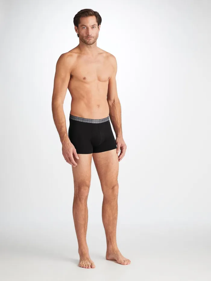 Boxer Briefs Men Derek Rose Boxer Briefs Band 63 Pima Cotton Stretch Black