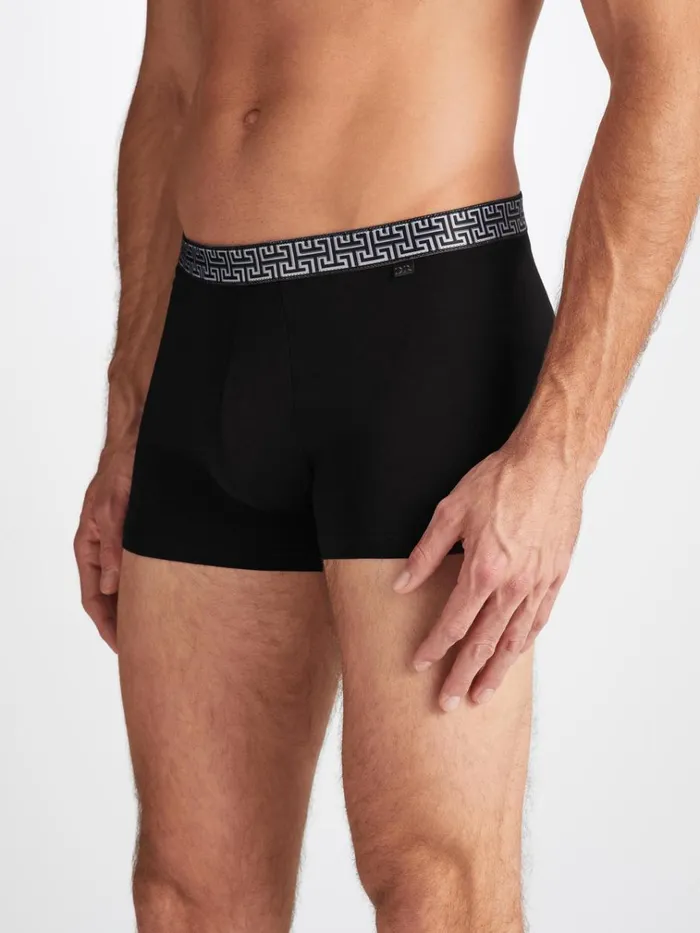 Boxer Briefs Men Derek Rose Boxer Briefs Band 63 Pima Cotton Stretch Black