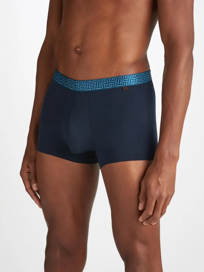 Boxer Briefs Men Derek Rose Boxer Briefs Band 63 Pima Cotton Stretch Navy